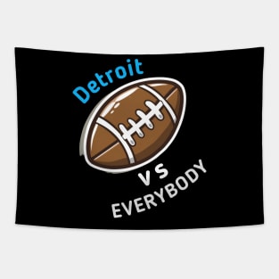 Detroit vs Everybody Football Tapestry