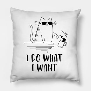 Cat I Do What I Want Design, Cat Tshirt, Cat Sticker, Men Women Kitten Pillow