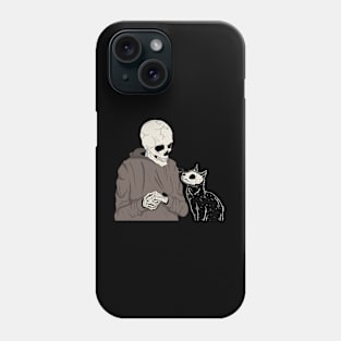 Skeleton and Cat Phone Case