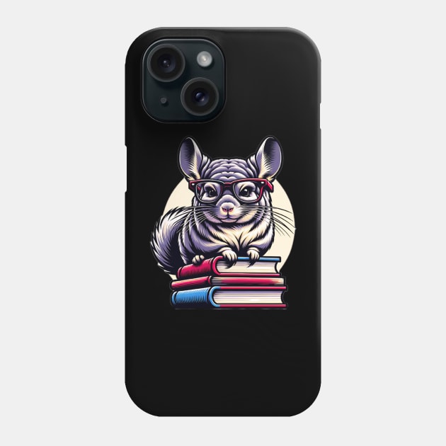 Chinchilla And Books Phone Case by The Jumping Cart