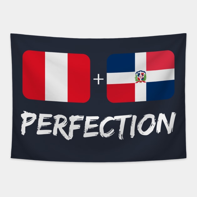 Peruvian Plus Dominican Perfection DNA Mix Flag Heritage Gift Tapestry by Just Rep It!!