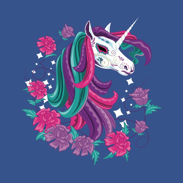 Day Of The Dead Carnival Unicorn by LittleBunnySunshine