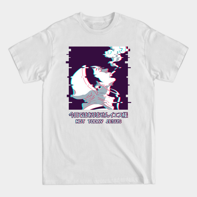 Discover Not Today Jesus Edgy Anime Boy Vaporwave Weeb - Vaporwave Aesthetic - T-Shirt