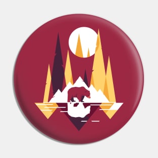 Mountain Bear, Abstract Design Pin