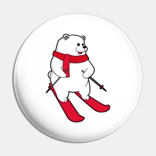 Polar bear as Skier with Ski Pin