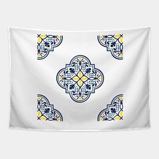 Retro color Portuguee tile Tapestry