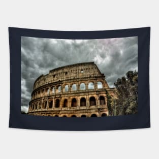 The Colosseum In Rome Moody Sky Tapestry