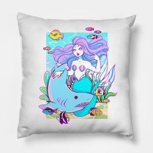 Mermaid and Shark Pillow