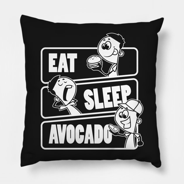 Eat Sleep Avocado Repeat - Vegan avocado food lover graphic Pillow by theodoros20