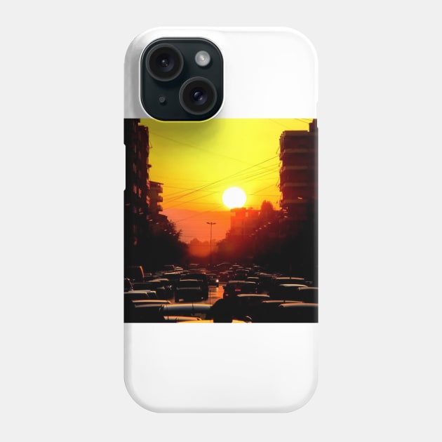 Sunset Traffic Phone Case by EdgeDrew