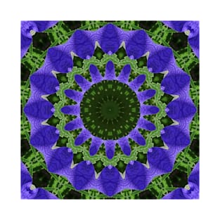 Mandala Kaleidoscope in Shades of Purple and Green T-Shirt