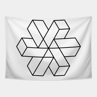 Impossible Shapes – Optical Illusion - Geometric Snowflake Tapestry