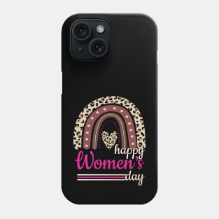 Women's Day Cute 8TH March Leopard Rainbow Phone Case