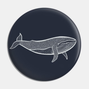 Humpback Whale Ink Art - on dark colors Pin