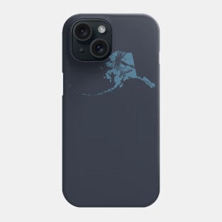 Alaska Distressed Fly Fishing State Map Phone Case