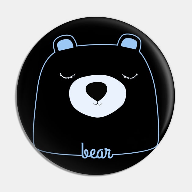 Blue Bear Pin by Mint Cloud Art Studio