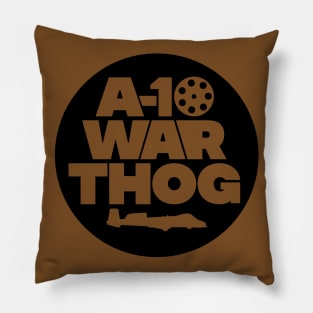 A-10 Warthog Circle Badge Black Print Pillow