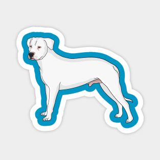 Dogo argentino dog cartoon illustration Magnet