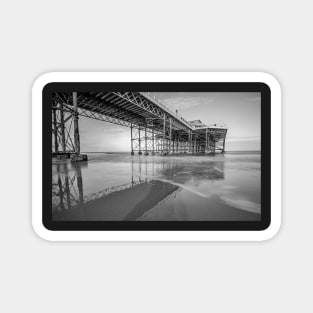 Long exposure of the pier on the sandy beach in Cromer, Norfolk Magnet