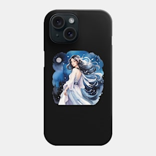 Anime Girl Watercolor Drawing Phone Case