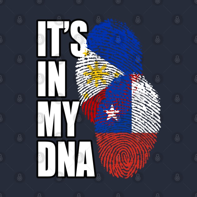 Chilean And Filipino DNA Mix Flag Heritage Gift by Just Rep It!!