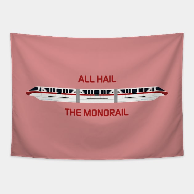 All Hail the Red Monorail Tapestry by Enzwell