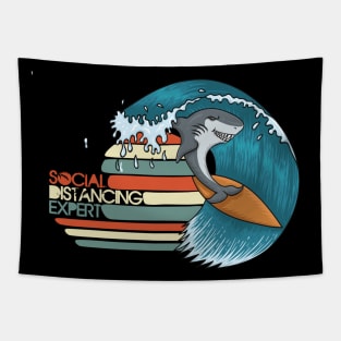 Social Distancing Expert - SURFER SHARK Tapestry