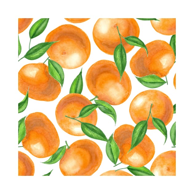 Watercolor tangerines by katerinamk