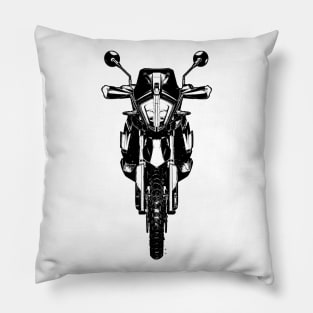 1290 Super Adventure Bike Black and White Color Pillow