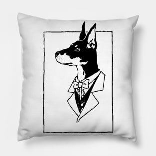 Dobermans Man Gentleman Blk Pillow