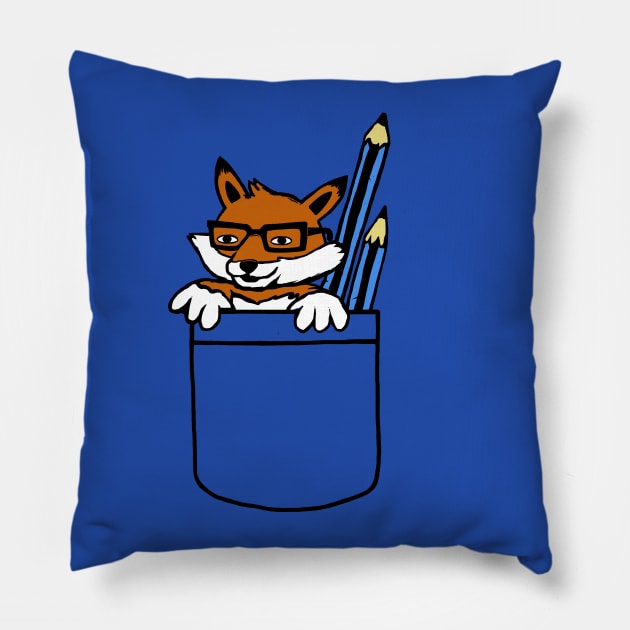 Crafty Fox Pillow by Pixelmania