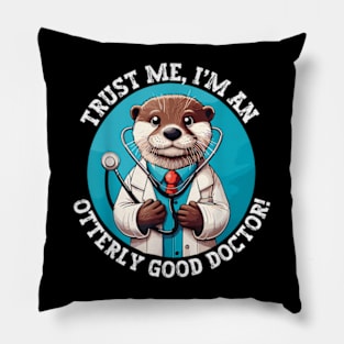 Dapper Otter Doc Whimsical Medical Pillow