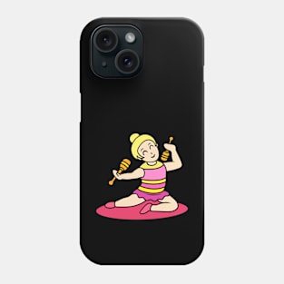 Chibi girl gymnastic with clubs Phone Case