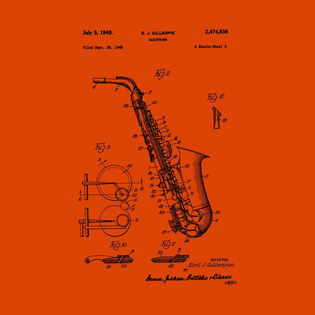 Saxophone Patent 1949 by Joodls