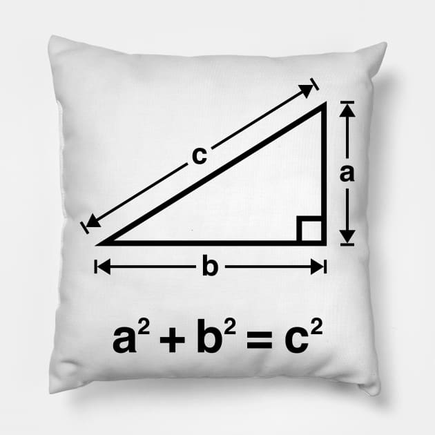 Pythagorean Theorem (Mathematics / Black) Pillow by MrFaulbaum