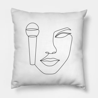 Abstract face with microphone Pillow