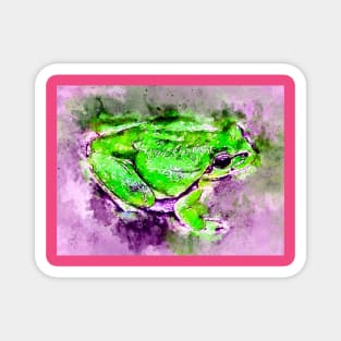 Watercolor Tree Frog Magnet