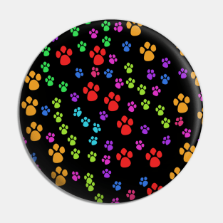 Dog Paw Print Pattern Watercolor Pin