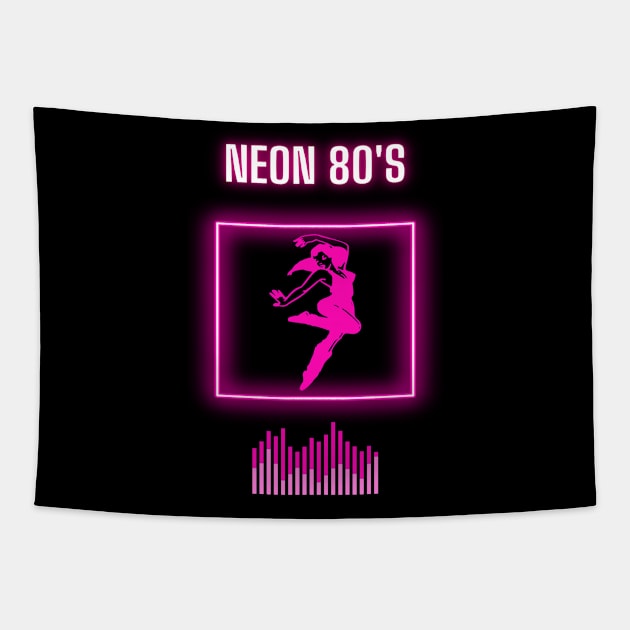 neon 80s dance class Tapestry by Rattykins