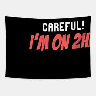 Careful! I'm On 2HP Funny Quote Tapestry