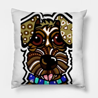 Brown Terrier Dog Dogs Airedale Wheaton Lakeland Kerry Schnauzer Fox Puppy Sealyham Irish Schnauzer Norfolk Norwich Scottish English Gift Idea Jackie Carpenter Cairn Pillow