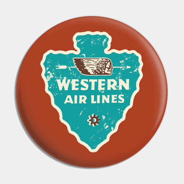 Western Airlines Vintage Label_Blue Pin by BUNNY ROBBER GRPC