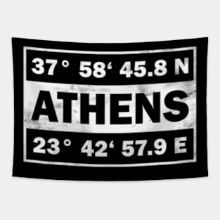 Athens City Coordinates Greece Tapestry