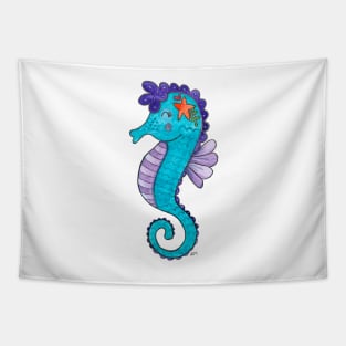 Watercolor Seahorse Tapestry