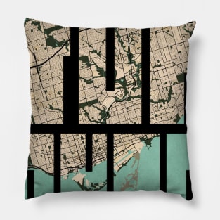 Toronto, Canada City Map Typography - Vintage Pillow