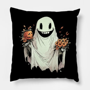 Retro Haunted autumn flowers Pillow