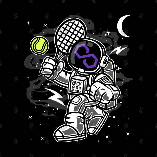 Astronaut Tennis Polygon Matic Coin To The Moon Crypto Token Cryptocurrency Blockchain Wallet Birthday Gift For Men Women Kids by Thingking About