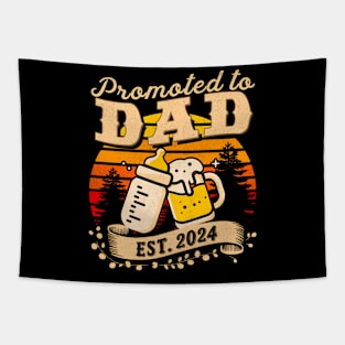 Promoted to Dad Est 2024 Soon to be Dad Father's Day Tapestry