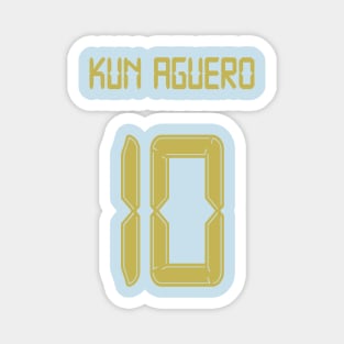 Kun Aguero Man City 10 gold shirt Magnet