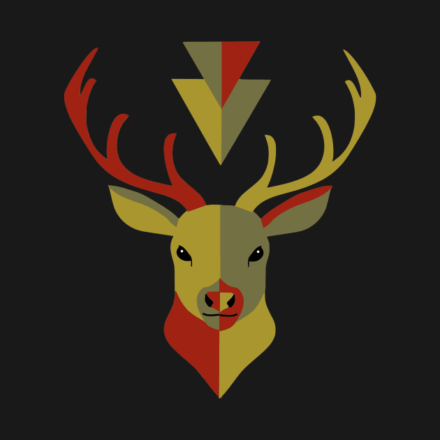 Geometric Deer Winter Holiday by jrepkin